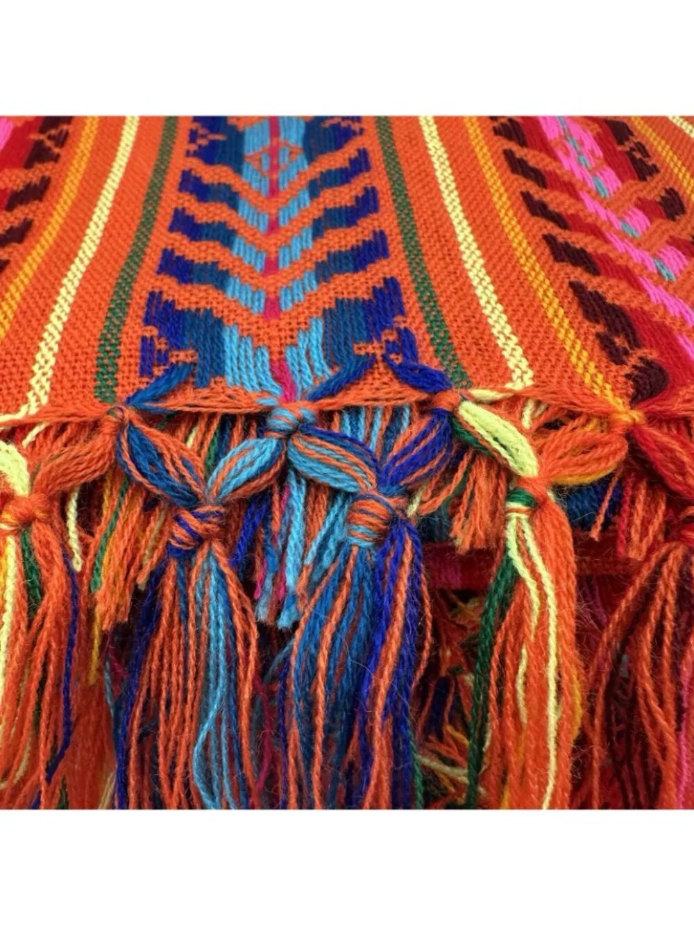Delmex Mexican Orange Rebozo Shawl Wrap Throw Blanket Southwestern Western Boho